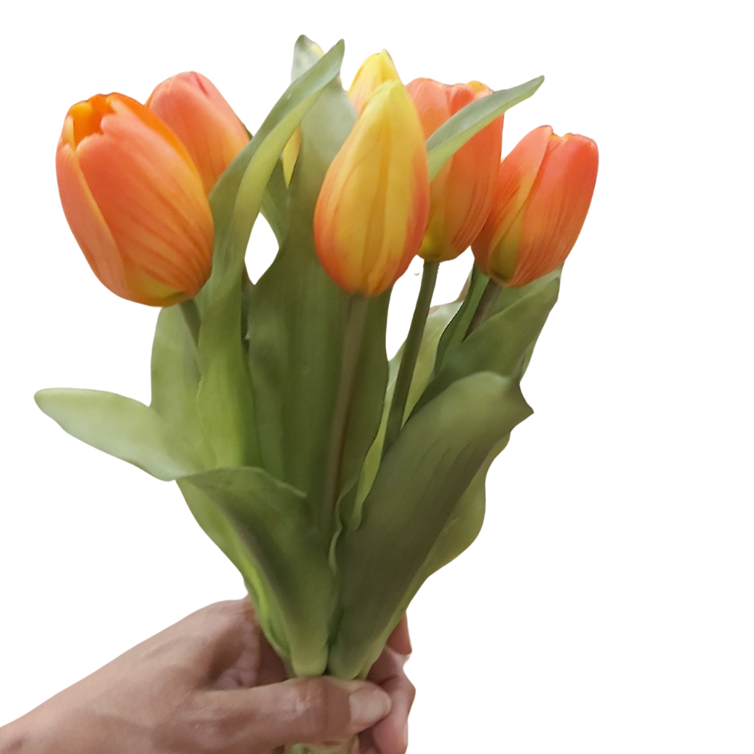 Orange Real Touch Tulips 12"