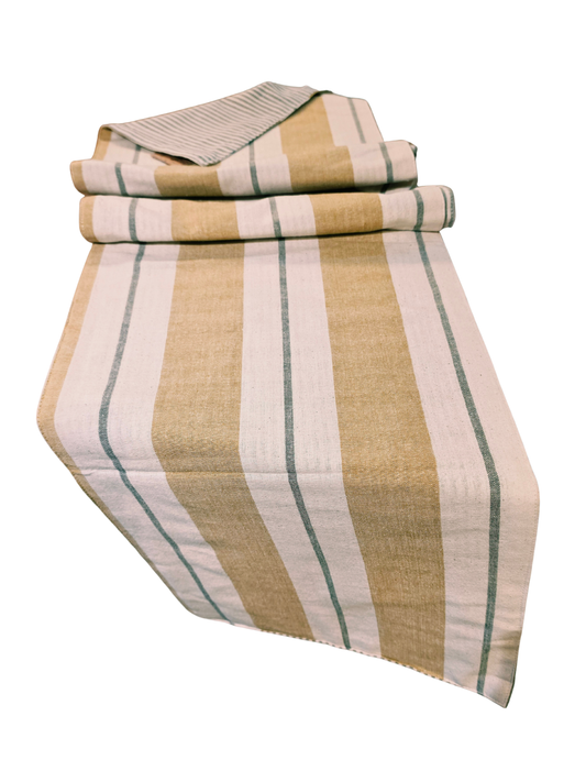 Double Sided Yellow and Natural Table Runner