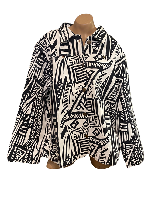 Black and White Printed Jacket