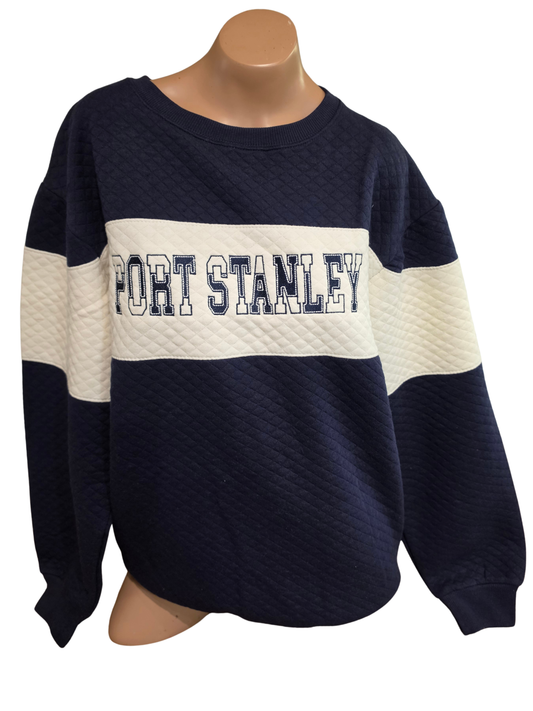 Port Stanley Quilted Crewneck - Navy