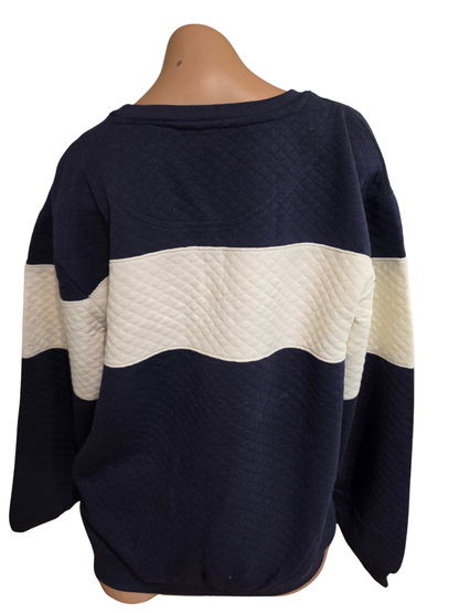 Port Stanley Quilted Crewneck - Navy