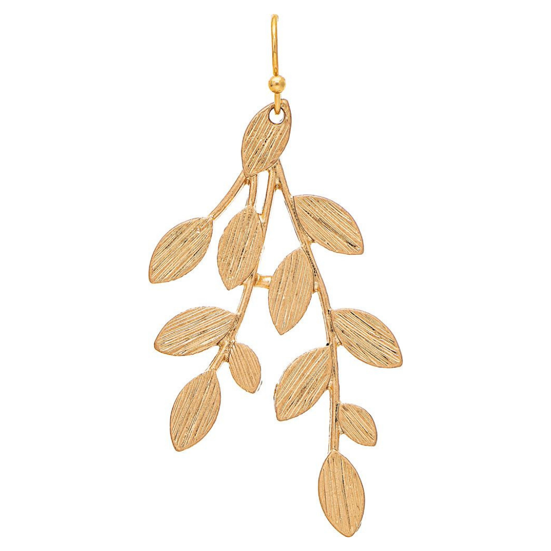 Gold Textured Branches Earring