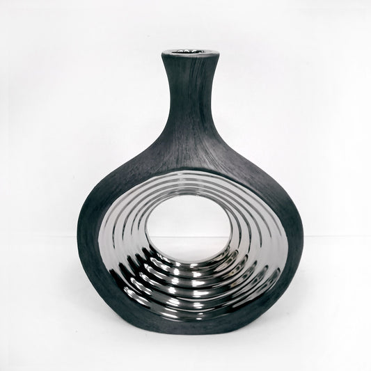 Grey and Silver Onion Shaped Vase