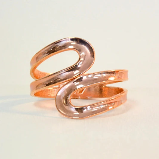 Rose Gold with Swirl Design Metal Bangle