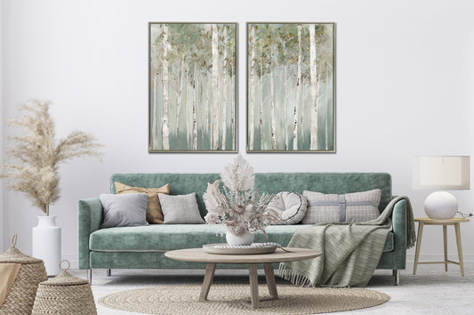 Green Birch Trees Print I (30" x 45") **Store Pick-up Only