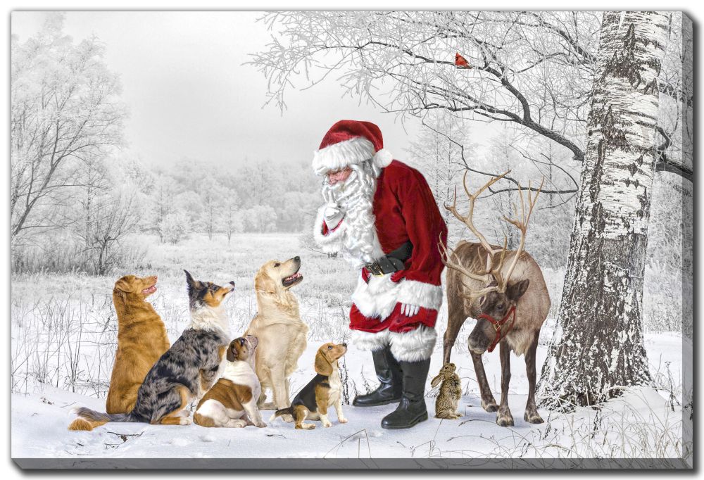 Santa with Dogs and Deer *Pick Up Only