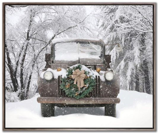 Vintage Truck with Wreath Print *Store Pick Up Only