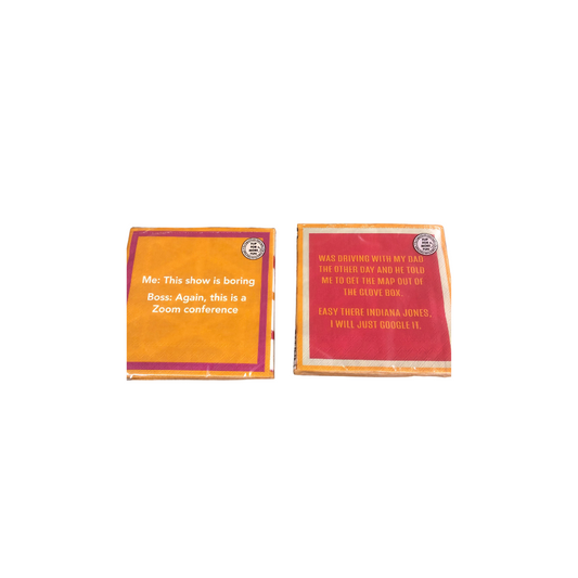 Humorous Reversible Cocktail Napkins Zoom