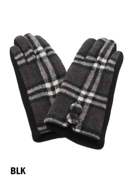 Black Plaid Gloves