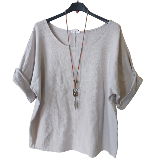 Beige Cotton Top