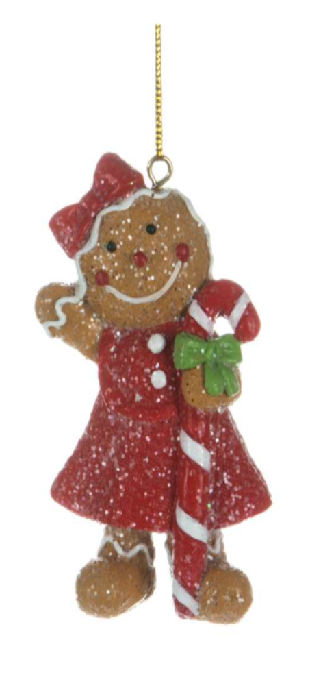 Gingerbread Candy Cane Lollipop Ornament - Assorted Styles