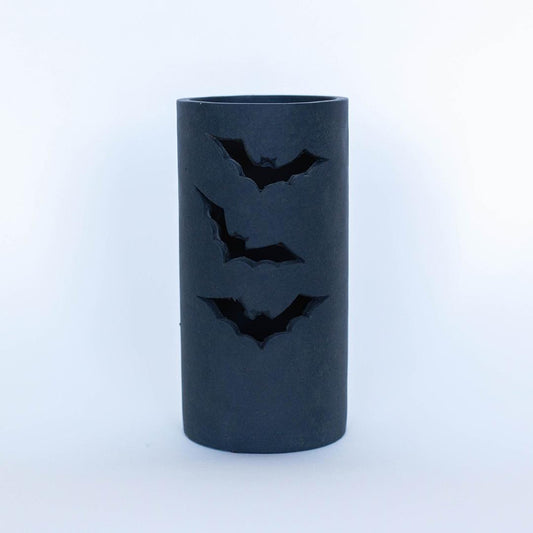 Black Cement Bats Candle Holder