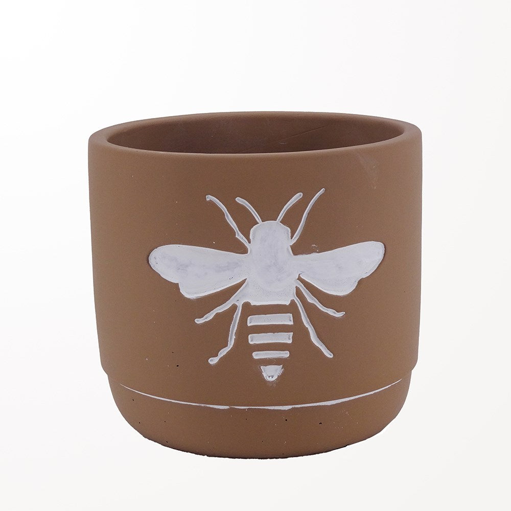 White Bee Flower Pot