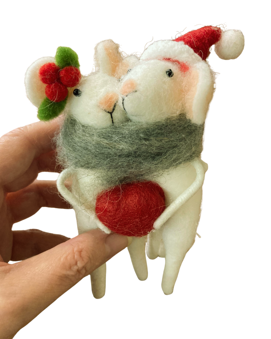 Felt Mice Pair Ornament