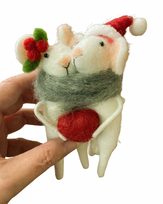 Felt Mice Pair Ornament