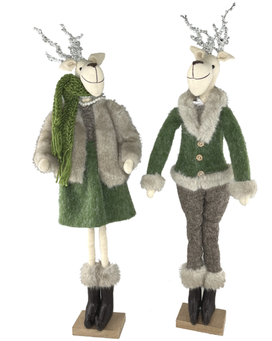 Standing Deer Woman with Fur Coat - 23"