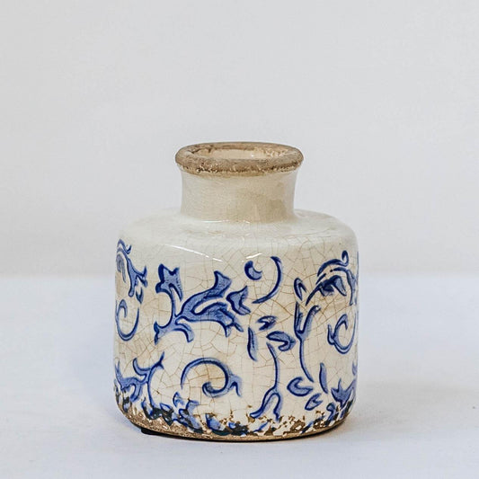 Blue Floral Vase