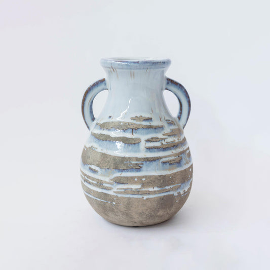 Blu Vase with Greige Details
