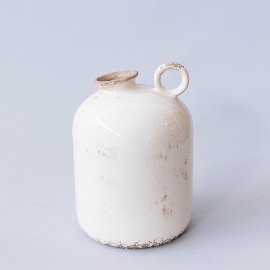 White Ceramic Jug Vase Small