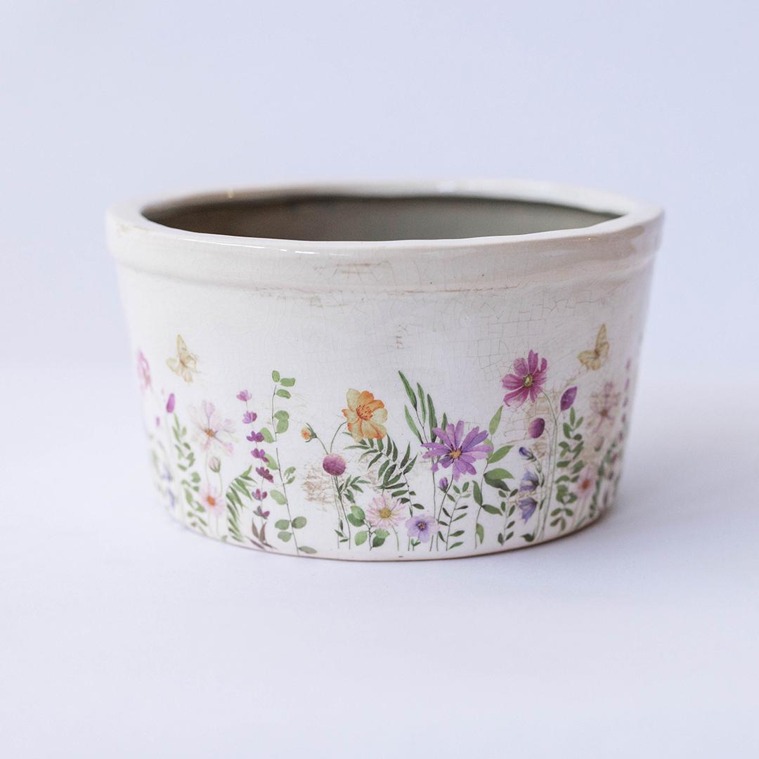 Floral Print Pot - Wide