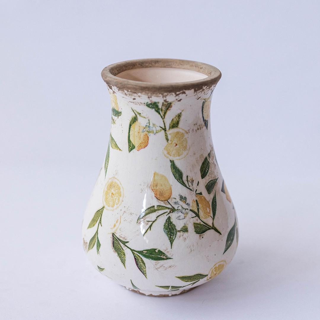 Distressed Lemon Vase (2 Sizes)