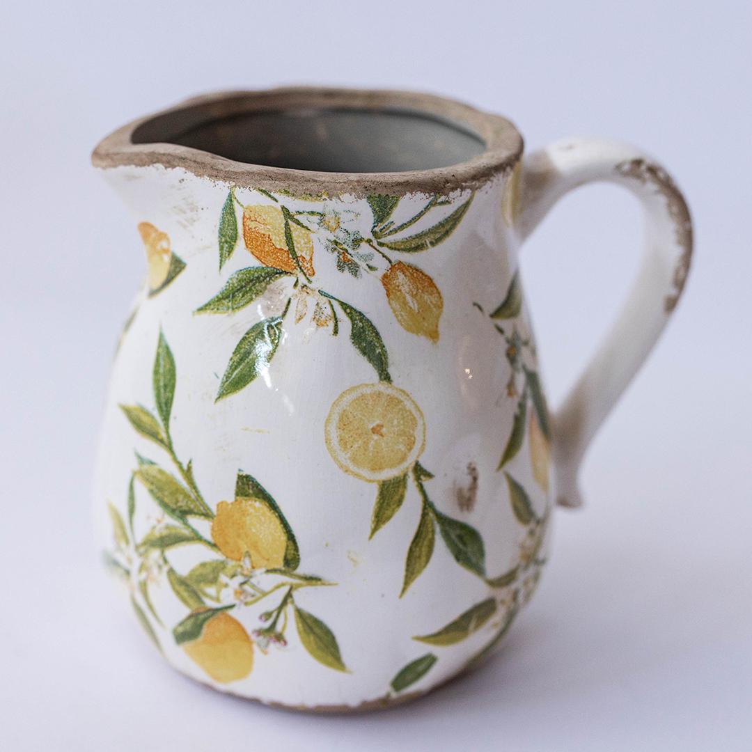 Distressed Lemon Pitcher - Joshua & Company