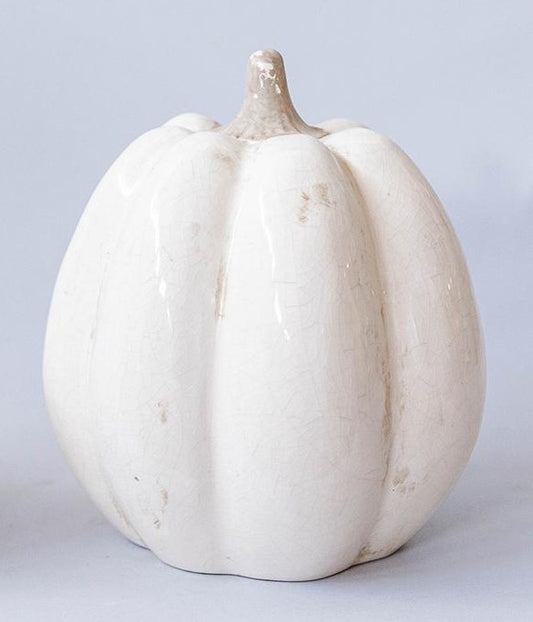 White Ceramic Pumpkin - Large