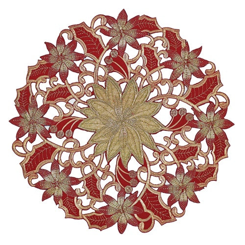 Round Poinsettia Placemat
