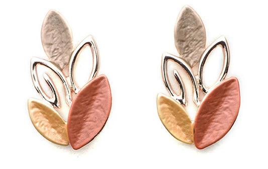 Tri-Coloured Leaf Earring