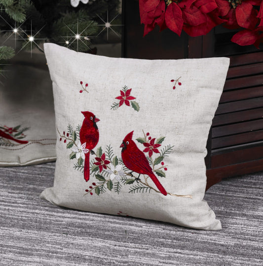 Cardinal Pair Square Cushion 18"