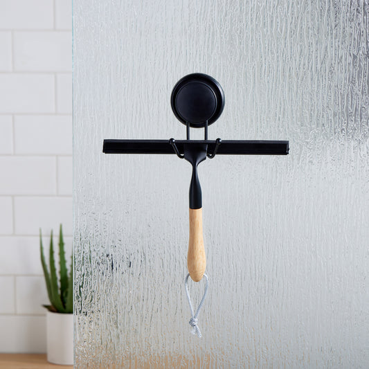 Squeegee Wooden Handle With Hook Black