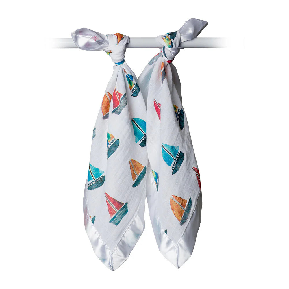 Lulujo - Sailboat Security Blanket 2 Pack