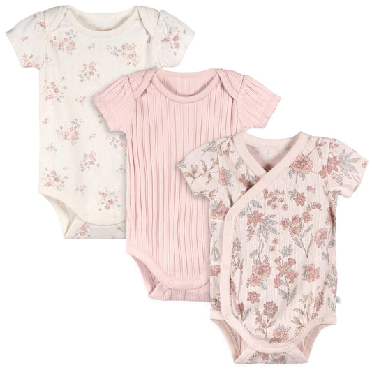 Pink Kimona Bodysuit - 3 Pack - 6-9M