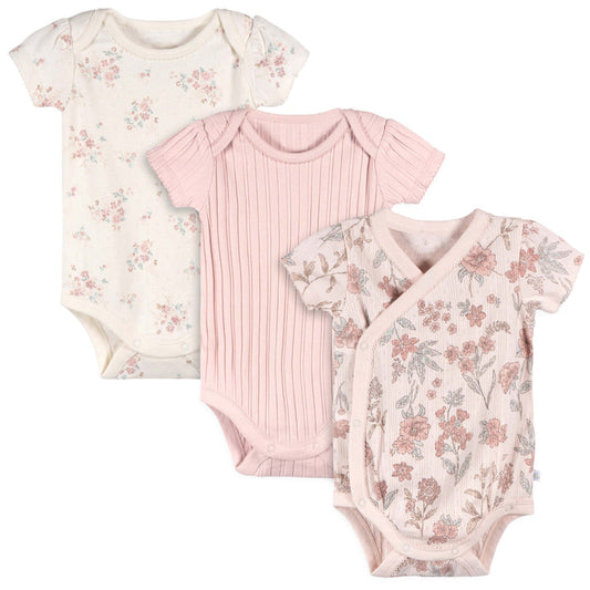 Pink Kimona Bodysuit - 3 Pack - 3-6M