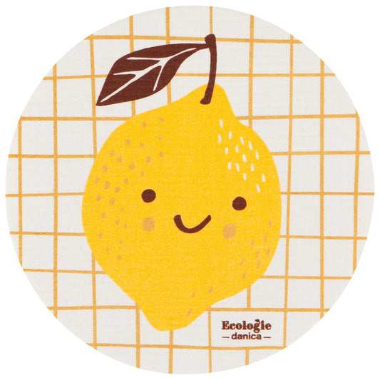 Swedish Dish Cloth - Fruit Face Lemon
