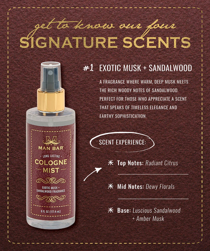 Man Bar Cologne Mist - Exotic Must & Sandalwood