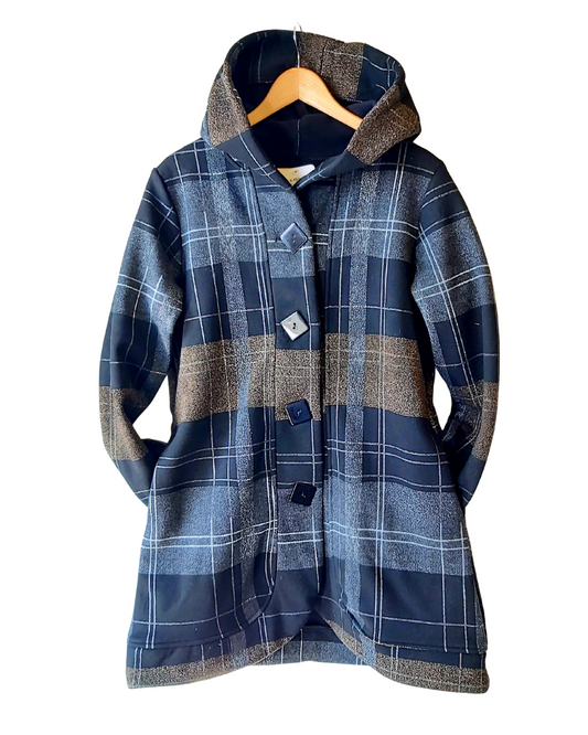 Black Print Hooded Jacket