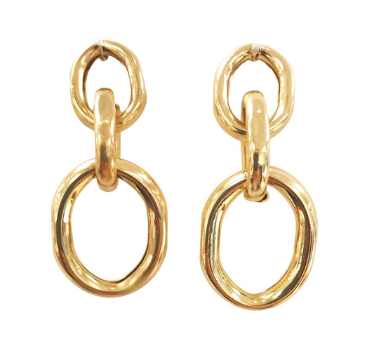 Oval Link Gold Earrings