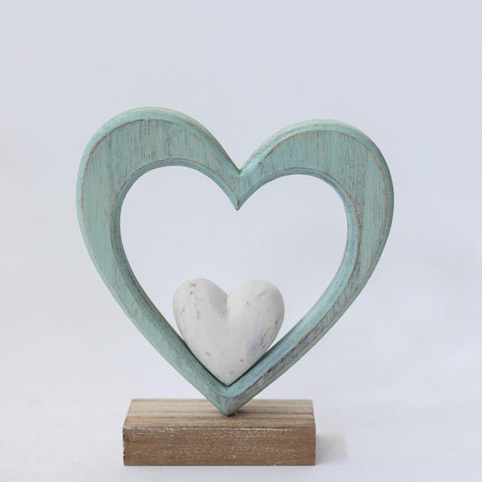 Wooden Heart on a Stand