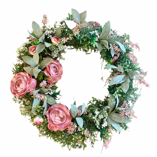 Pink Rose Wreath **Store Pickup Only**