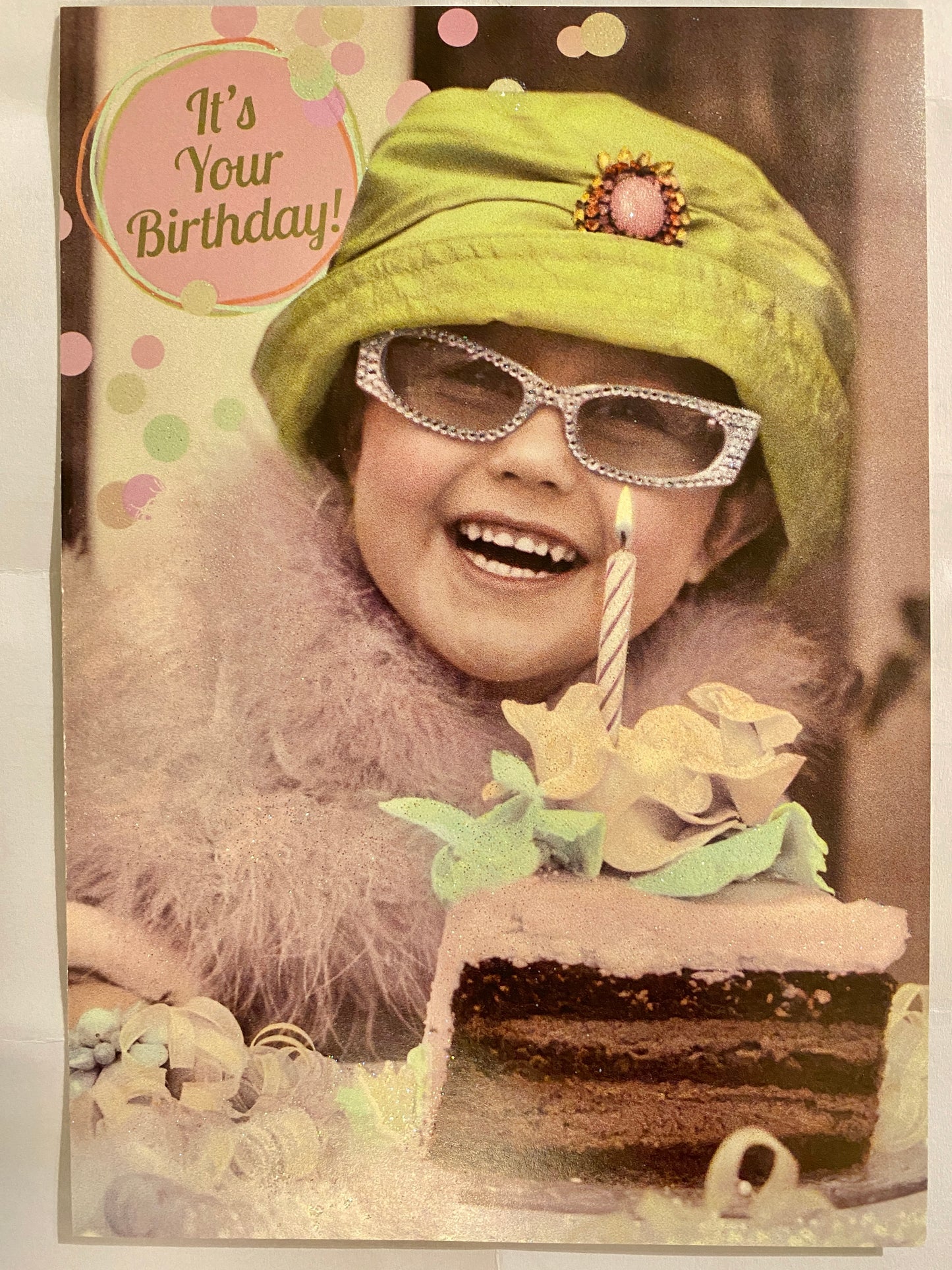 Girl with Chocolate Cake Birthday Card