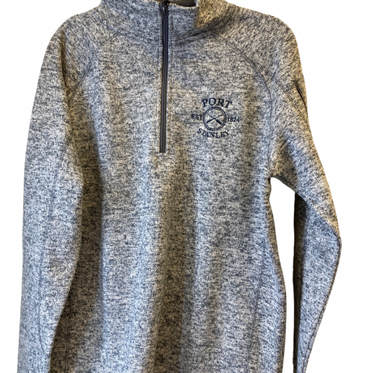 One Quarter Zip Heathered Grey Sweatshirt