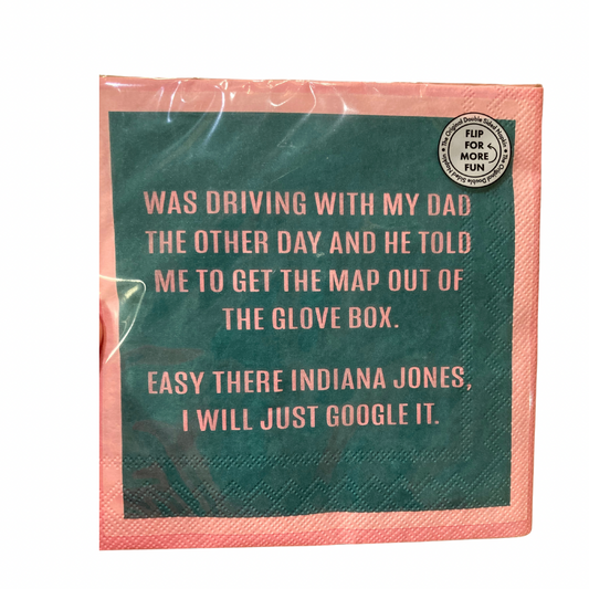 Humorous Reversible Cocktail Napkins Zoom