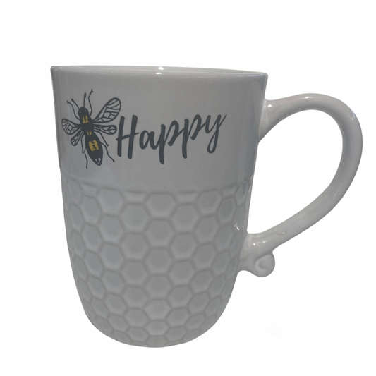 Bee Honeycomb Mug - Happy
