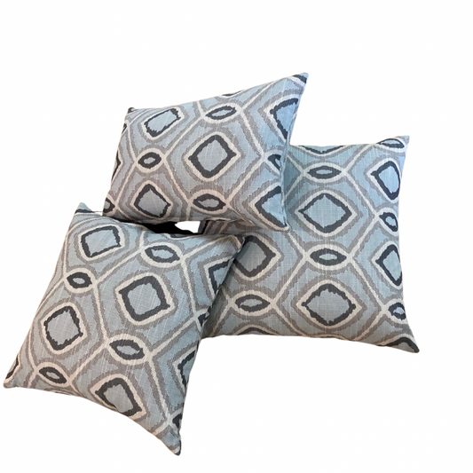 Blue, Grey and White Cushion