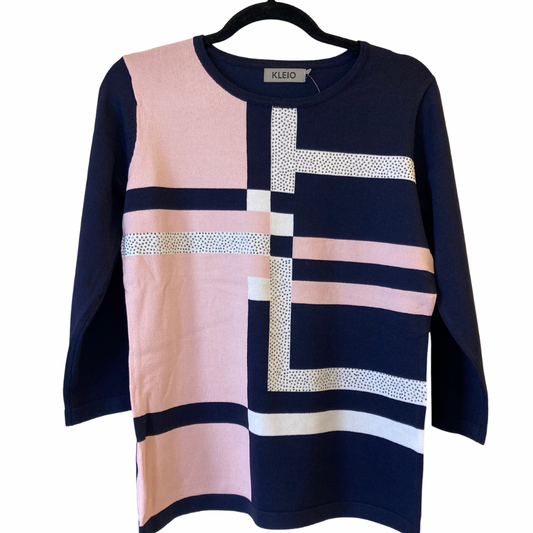 Pink and Navy Sweater