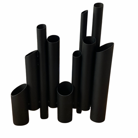 Black Metal Tube Vase - Table Decor