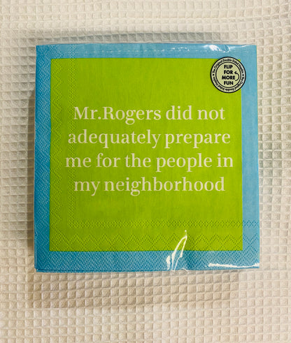 Humorous Cocktail Napkins Mr. Rogers