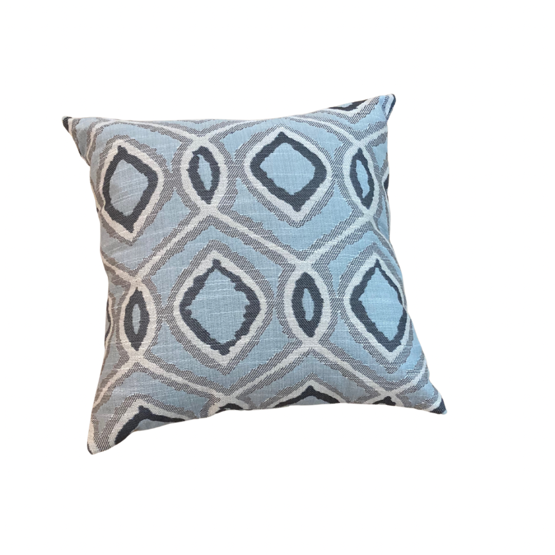 Blue, Grey and White Cushion