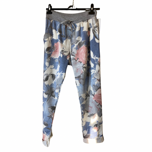Pink and White Floral Pants